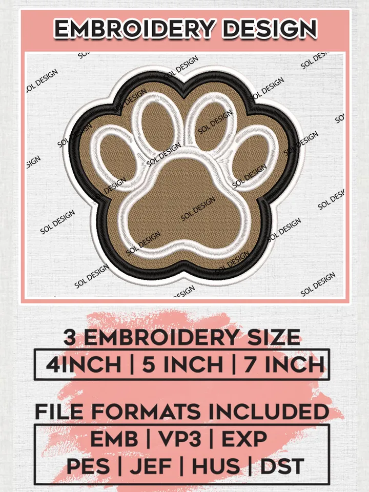 NCAA Bryant Bulldogs Team Footprint Logo embroidery designs, NCAA Bryant Bulldogs Logo Machine embroidery files, NCAA Team Logo embroidery designs, NCAA Game Day Machine embroidery designs, Digital Download