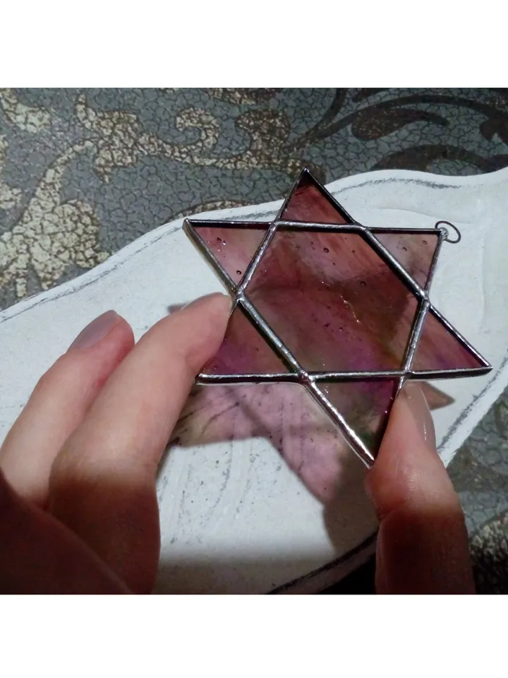 Hanukkah, jewish star, snowflake decorations, iridescent stained glass, Hanukkah 2022, Star of David, seals of Solomon