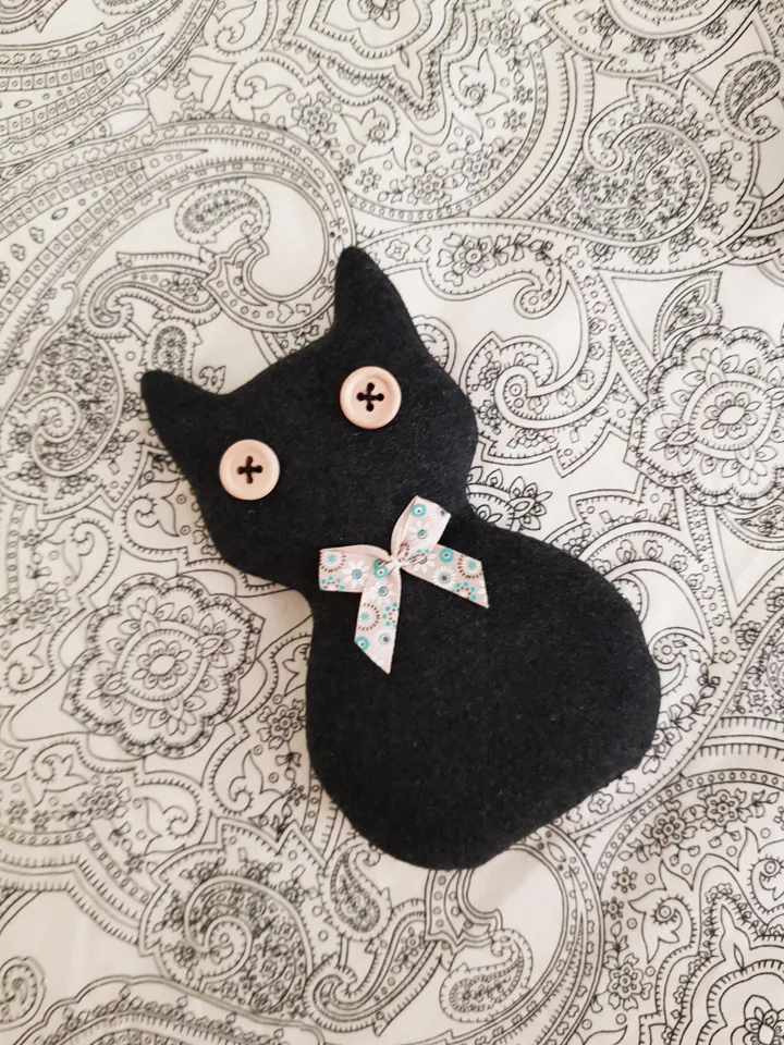 Diy Halloween doll, Black cat sewing pattern PDF, digital tutorial in english