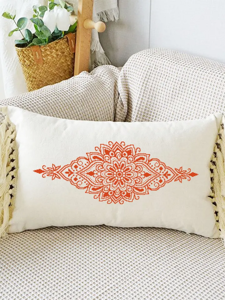 Flower mandala cross stitch pattern PDF download Monochrome mandala digital PDF, Flower cross stitch chart Mandala art, DIY Home decor #M216