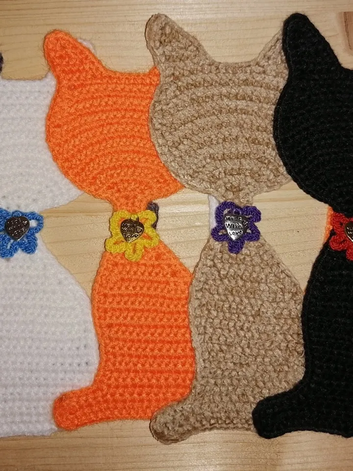 Crochet pattern applique (bookmark) Cat - digital pattern PDF