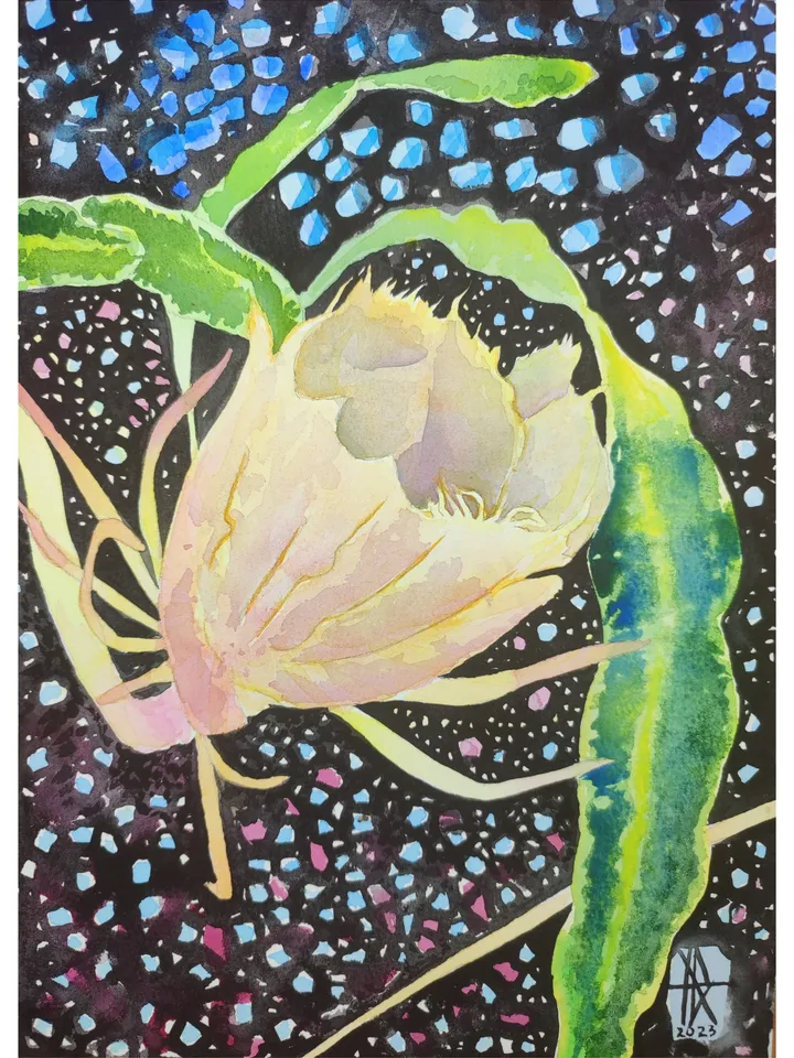 Original author's painting / Watercolor / Abstraction / Flower