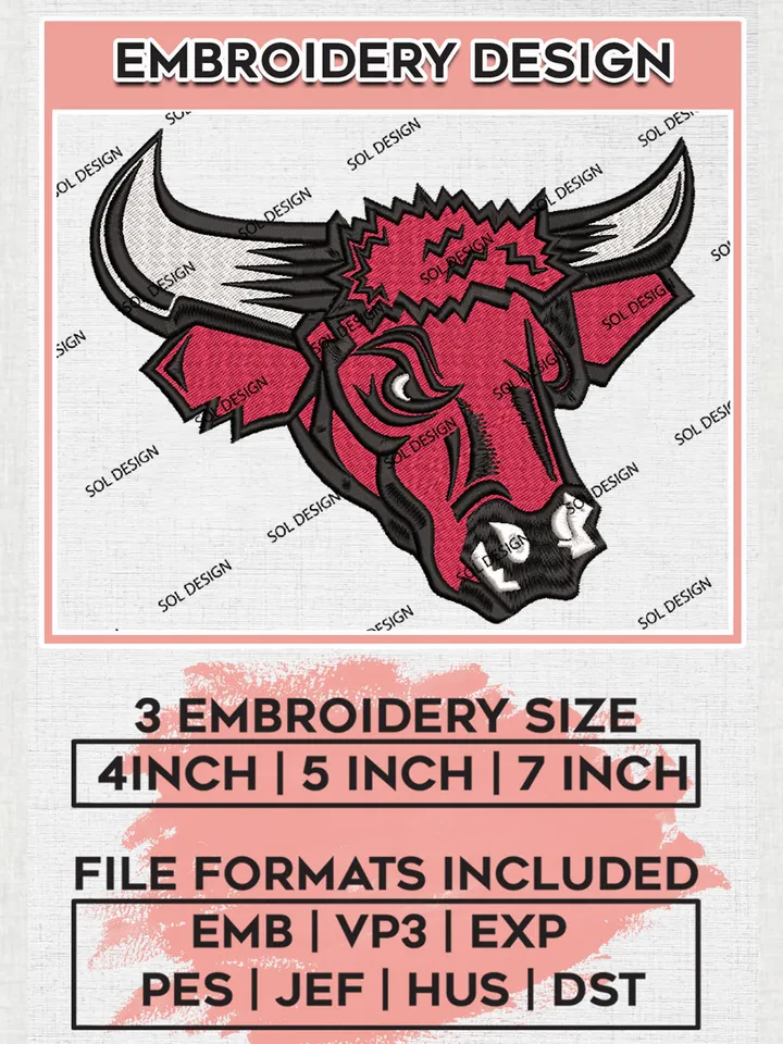 Omaha Mavericks Football Team Head Mascot Logo Embroidery Design Files, NCAA Omaha Mavericks Machine Embroidery, NCAA Teams, Game Day, 3 sizes, NCAA Machine embroidery designs, Digital Download