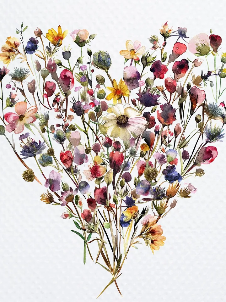 18 Floral Heart PNG Budnle, Сherry blossoms clipart, Forget me not, Watercolor clipart for sublimation,  Digital download, Paper craft