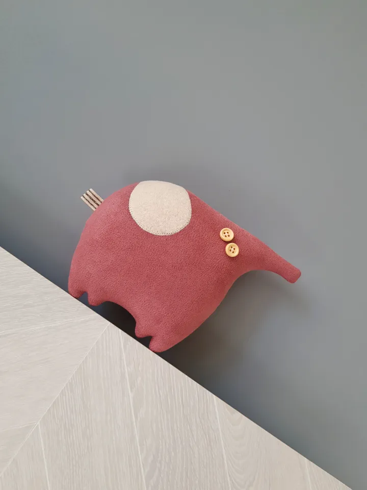 Pink elephant sewing pattern PDF, digital tutorial in english, diy stuffed animal