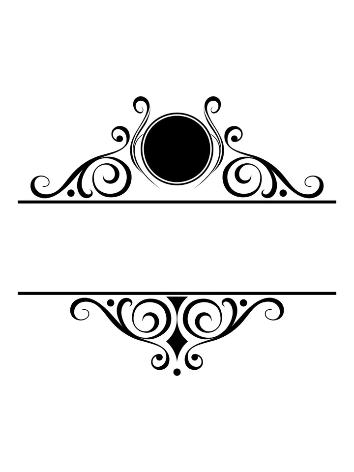 Monogram. Vector file. Template for printing