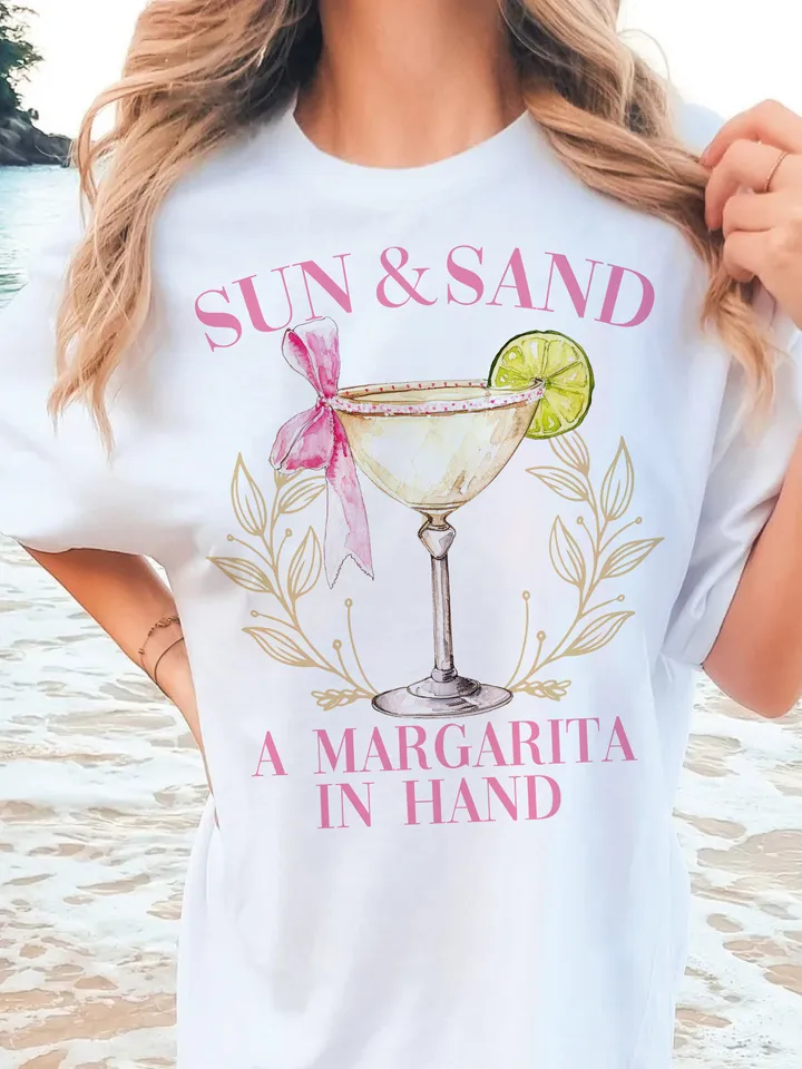 Sun Sand Margarita in Hand Social Club Png Cocktail png Tequila png Social Club Png Girls Club Bachelorette png Trendy Shirt Design Summer