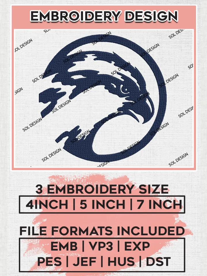 North Florida Ospreys College Football Team Mascot Logo embroidery designs, NCAA North Florida Ospreys Logo Machine embroidery files, NCAA Team Logo embroidery designs, NCAA Game Day Machine embroidery designs, Digital Download