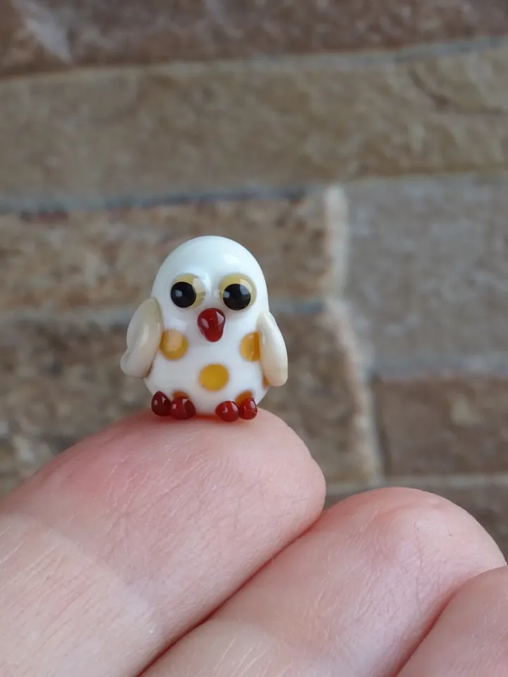 Owl figurine Glass owl Terrarium figurine Miniature animal Owl gift Owl miniature tiny owl Owl sculpture Owl ornament Glass animal figurine