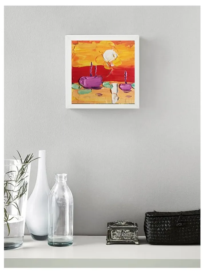 Sailboat Painting Small Original Art Impasto Oil Painting 2 x 2 in by Verafe