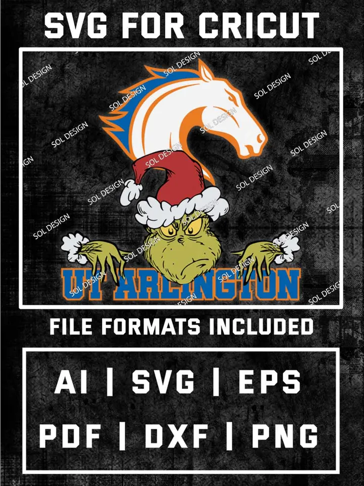 Grinch UT Arlington Mavericks SVG, NCAA SVG Design, NCAA UT Arlington Mavericks SVG, NCAA Mavericks Cricut, Christmas Svg, Grinch svg, Digital Download