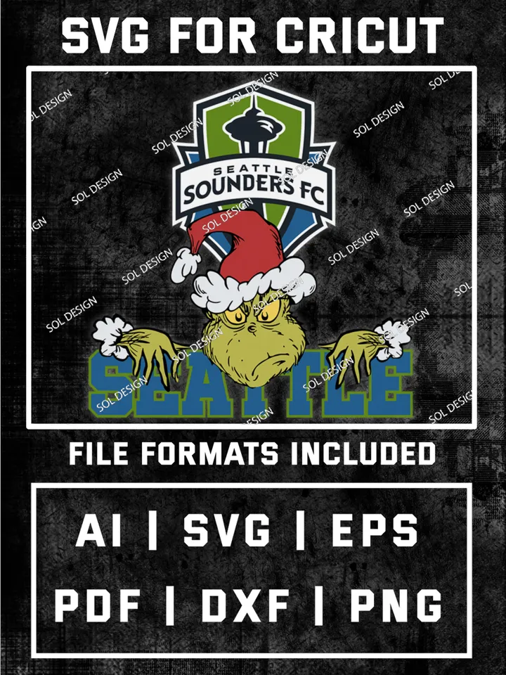 Grinch Seattle Sounders FC SVG, MLS SVG Design, MLS Seattle Sounders FC Logo SVG, MLS Seattle Cricut, Christmas Svg, Grinch svg, Digital Download