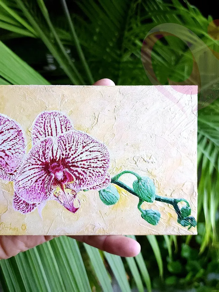 Orchid Flower Acrylic Painting Unique Gift for Orchid Lovers Cute Wall Art Decor for Mothers Day Thoughtful Gift