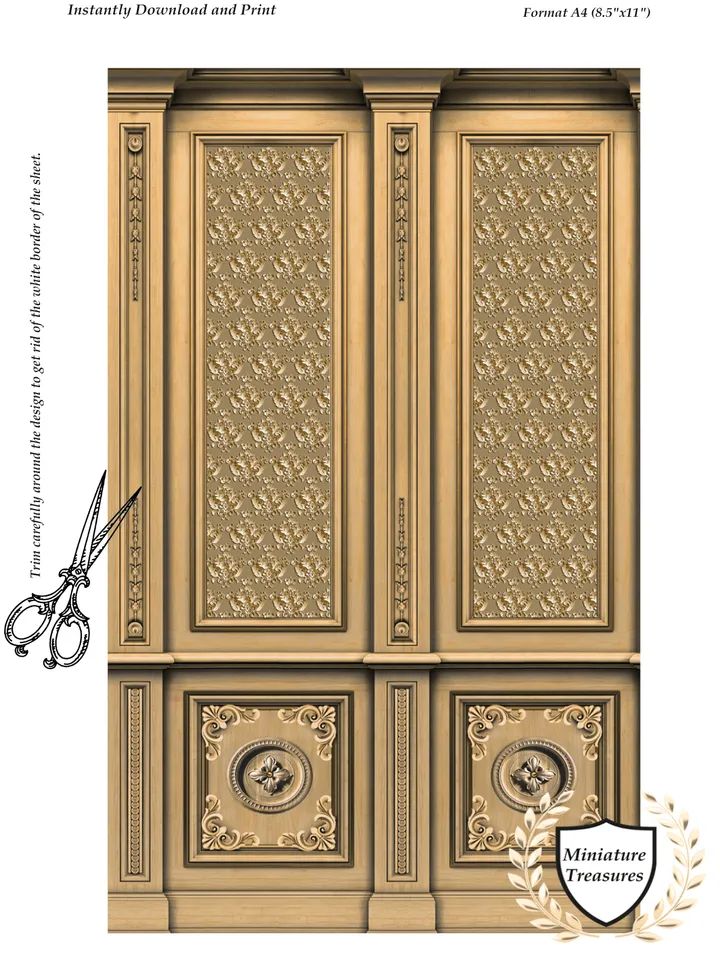 Wallpapers- Set 7-v5 | Printables for Dollhouses and Unique Miniature Projects | Digital Downloads | in Scale 1/12th
