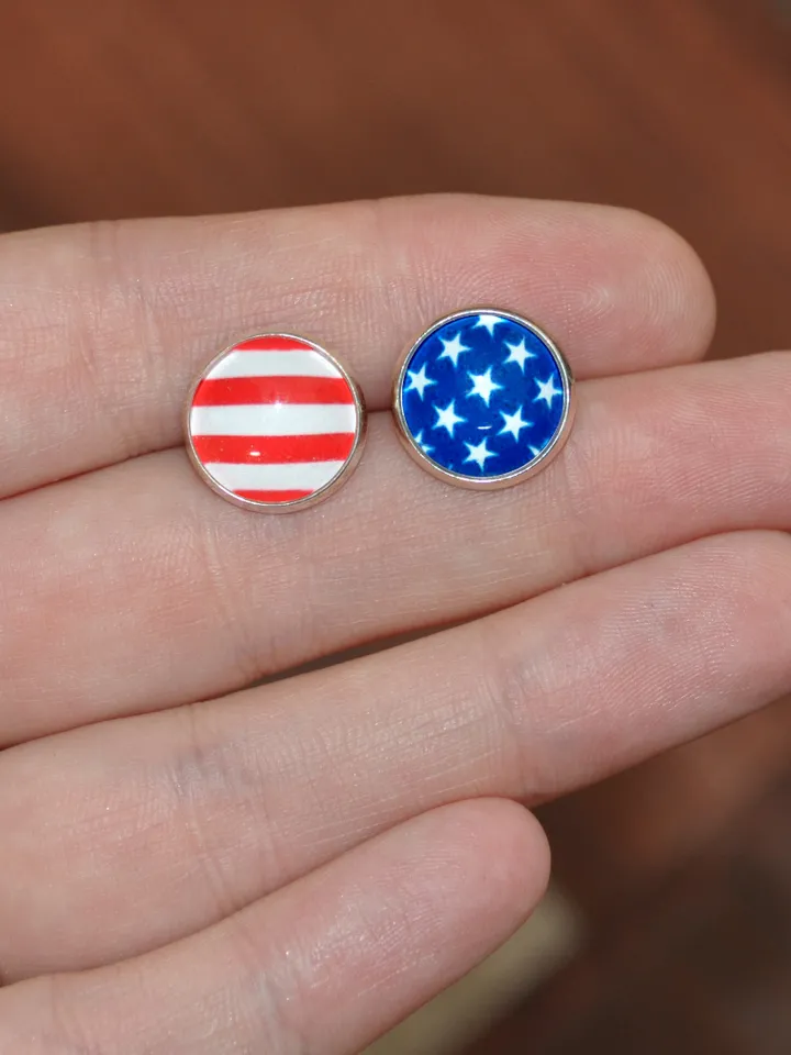 American Flag earrings, Stars and Stripes earrings, USA earrings, USA Flag earrings, american earrings studs, patriotic accessories