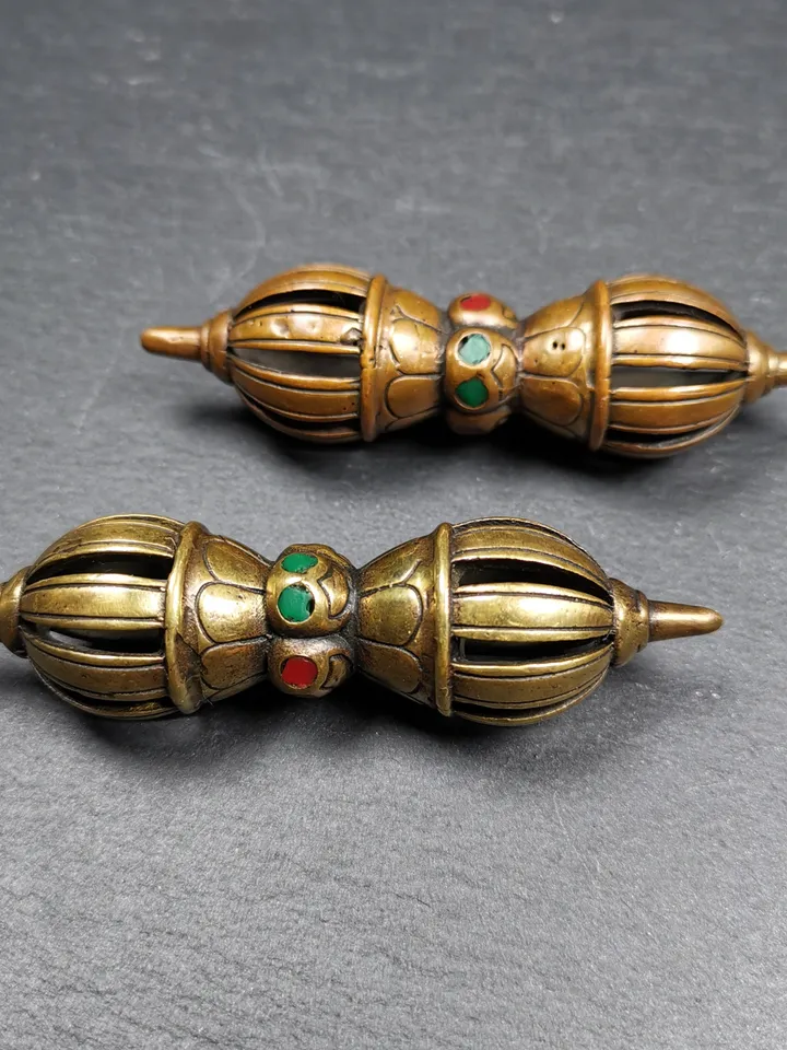 Gandhanra Handmade Vintage Nine-pronged Vajra Dorje ,Tibetan Tantric Buddhism (Vajrayana) Ritual Implement,3.0"