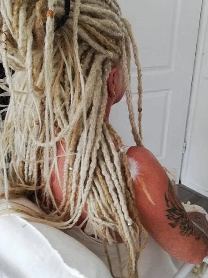 Synthetic Blonde Dreadlock Extensions Crochet Double Ended or Single Ended Dreads Custom Fake Full set DE SE