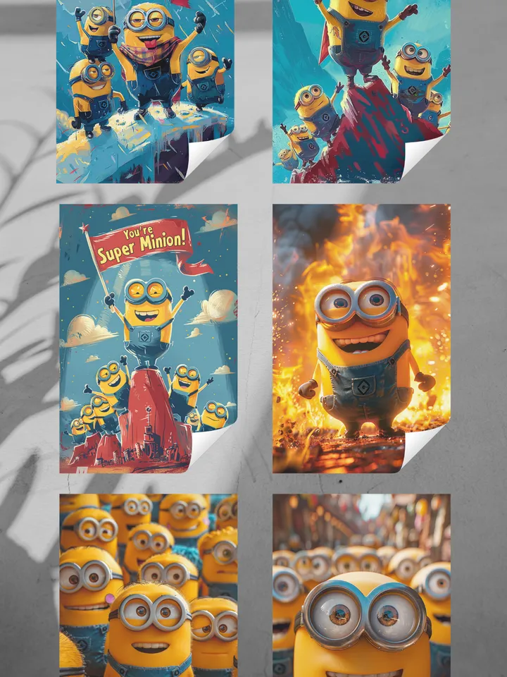 Set of 6 Fun and Uplifting Minion Postcards – Inspirational Fan Art Collection