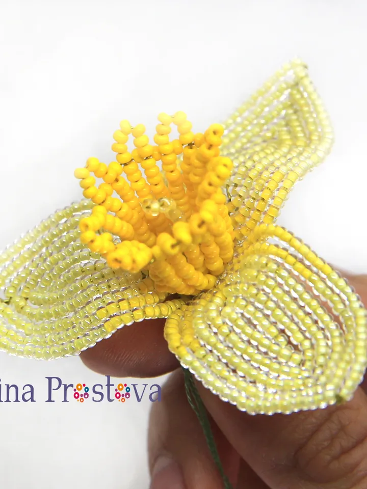 French Beaded Flowers pattern | Beaded Daffodils | Seed bead patterns | Beading tutorial | Digital Download - PDF