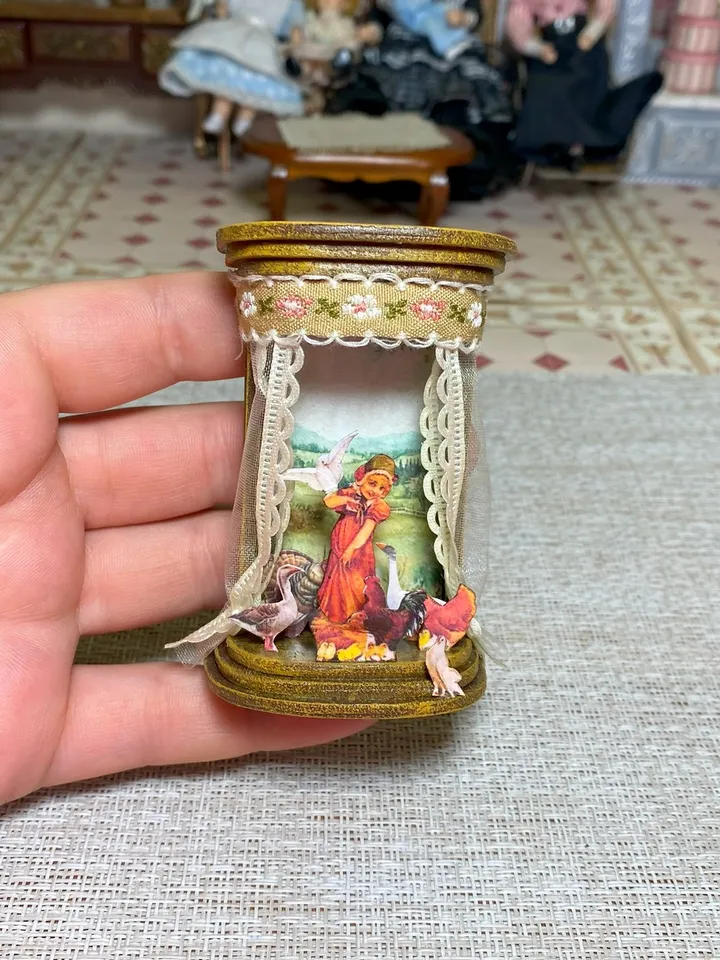 Puppet theater in a country style. 1:12. Handmade.