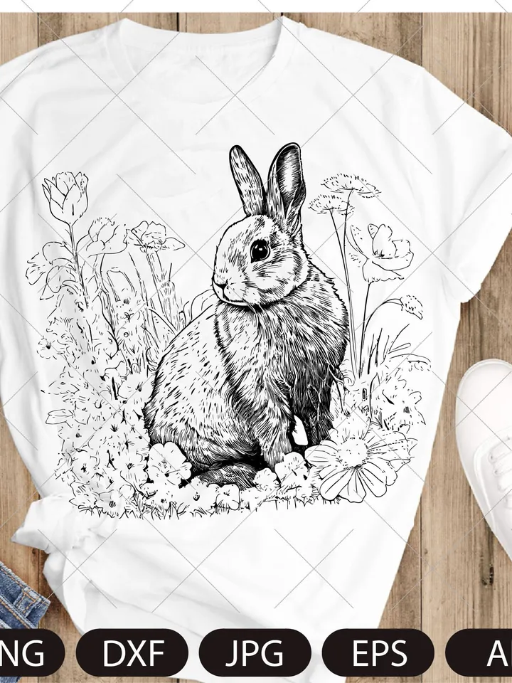 Bunny rabbit SVG, Easter Bunny SVG, Happy Easter svg, Spring svg, Rabbit SVG Cut file, Flower Bunny svg, Animal Face svg,Hare in flowers