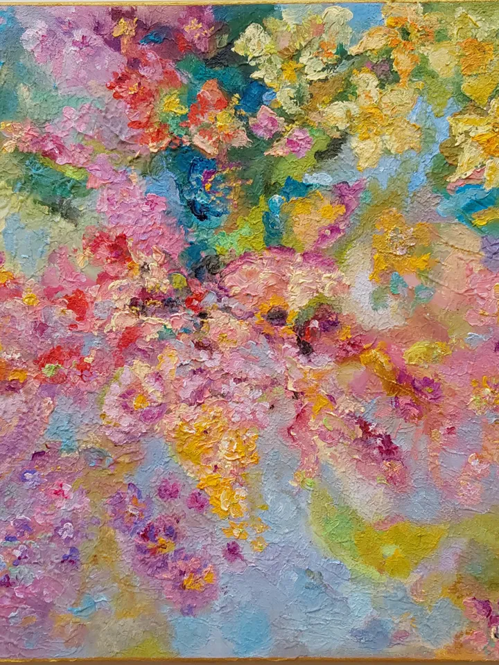 "Still life. The smell of spring" oil painting on canvas 50x50cm (20x20 inches)