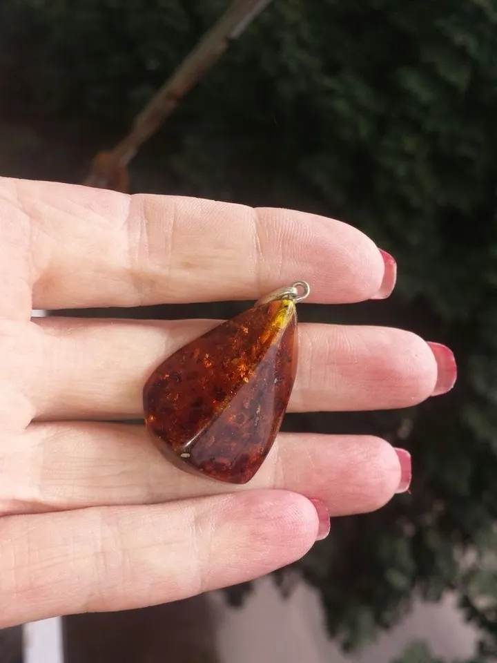 Genuine Amber Amulet Pendant Necklace Jewelry Christmas Birthday Gift For Men Boyfriend Healing Natural Stone Brown Baltic Amber Jewelry For Men And Women