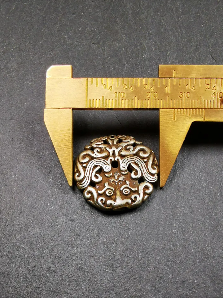 Gandhanra Antique Tibetan Amulet,Kirtimukha Pendant, Buddhist Dragon Badge, 60 Years Old