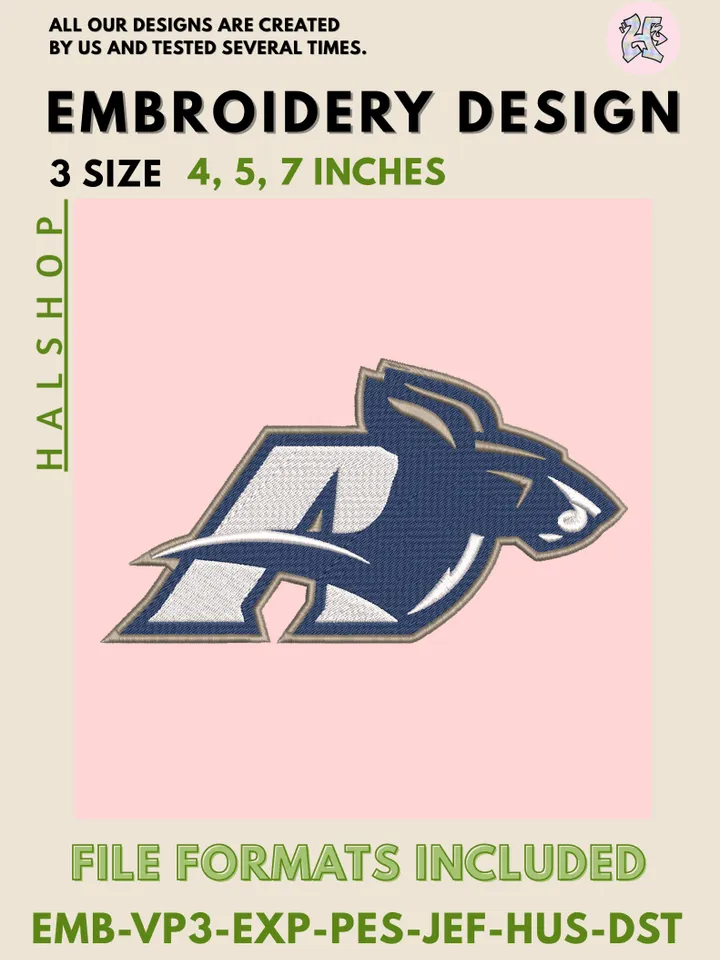 NCAA Akron Zips Round Logo Embroidery, NCAA Akron Zips Logo Embroidery Files, NCAA Teams, Machine Embroidery Designs, Digital Download