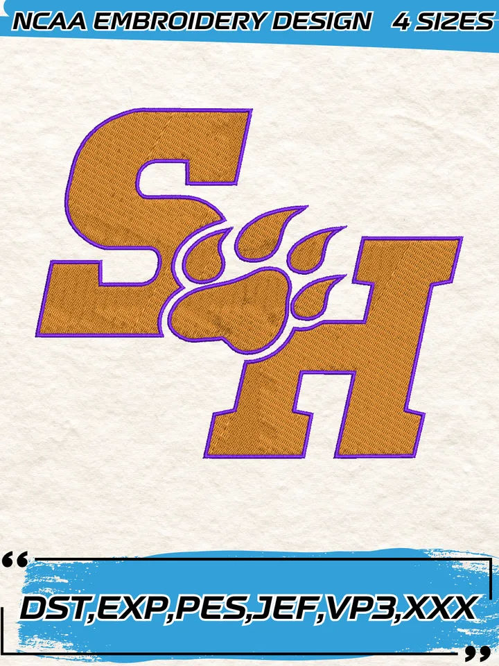Sam Houston Bearkats Embroidery Designs,NCAA Logo Embroidery Design,Machine Embroidery Design File,4 Sizes, Digital Download