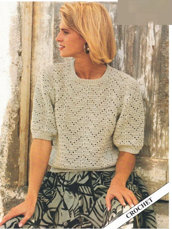 Top crochet pattern, shirt pattern, summer sweater pattern pdf instant download lace top pattern