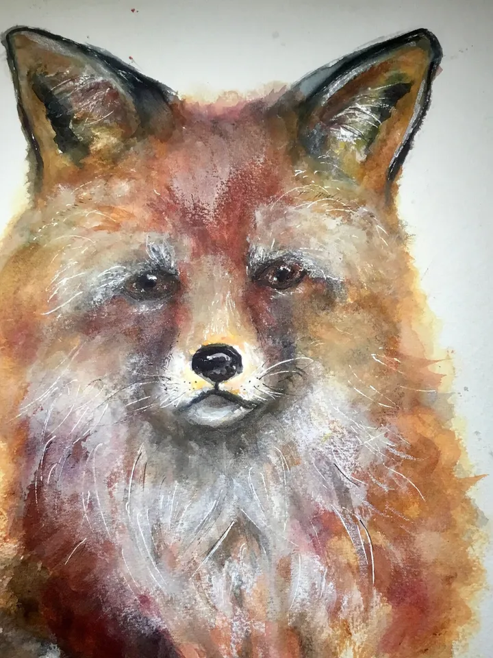 Fox original watercolor painting,watercolor animals painting,kids room wall art,fox painting,children room animals decoration, fox art gifts