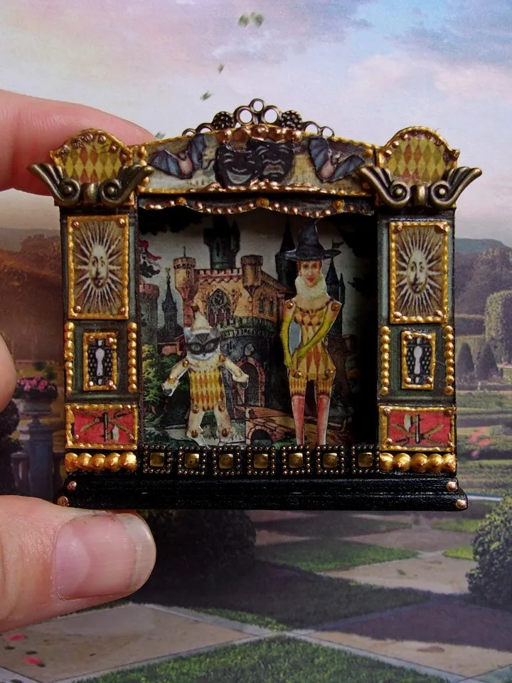 Puppet show. Dollhouse miniature.1:12 scale.