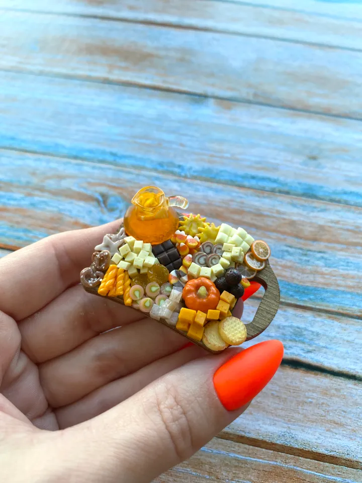 Magnet Miniature Halloween Charcuterie Board with Polymer clay Souvenir