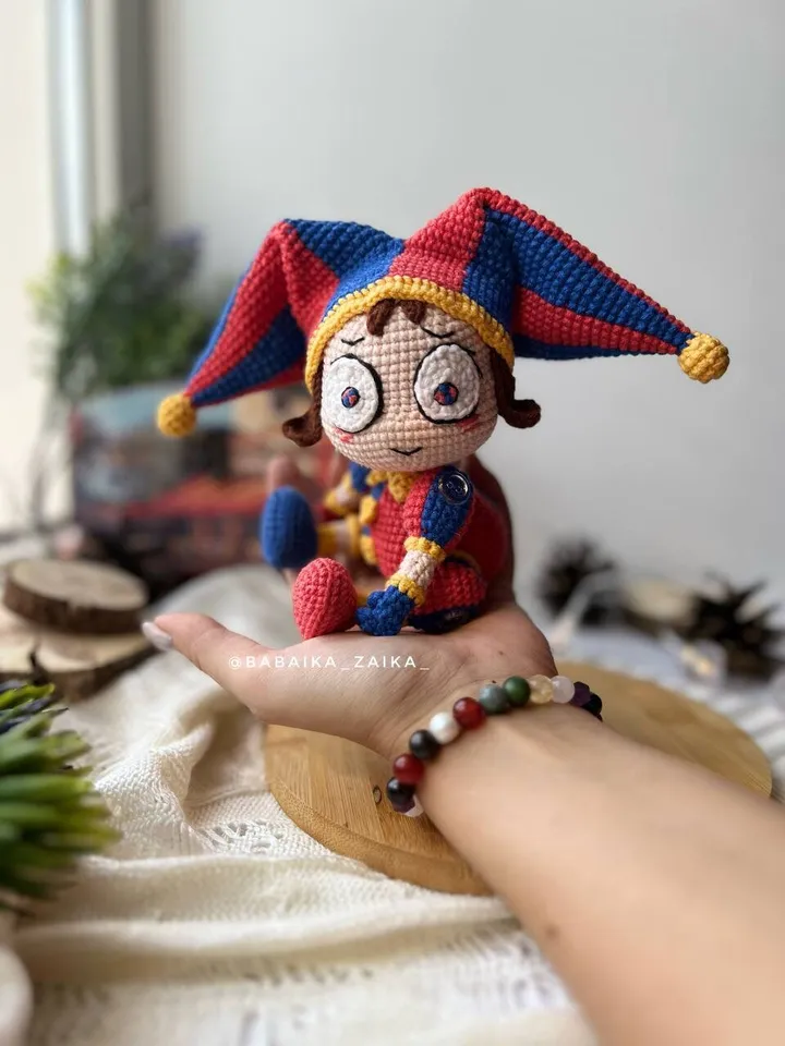 PDF Crochet Pomni Pattern, Amazing Digital Circus Amigurumi Pattern, Crochet Monster, Halloween Crochet Pattern, Amigurumi Clown