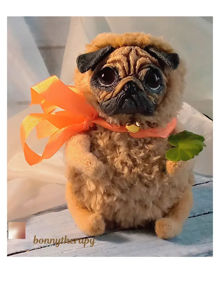 toy pug puppy 4 inches, pug puppy plush.