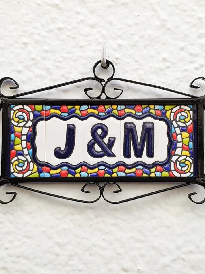 Ceramic letters and numbers 7.5cm. (3") for the wall - Hand-glazed in Spain - "GAUDI-mini" models - Ceramic letters number -
