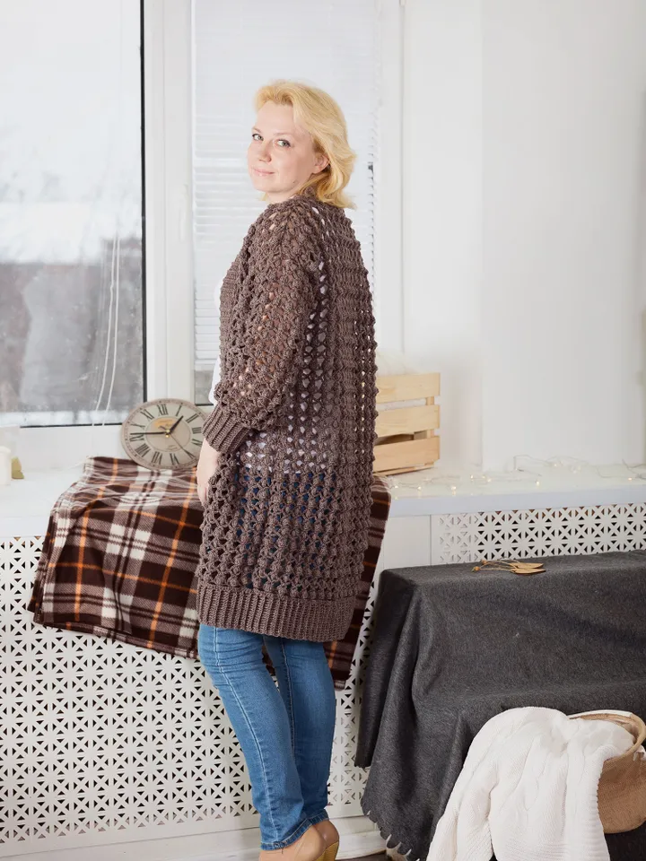 Long Open Front Cardigan Crochet Pattern – Women's Cardigan Casual
