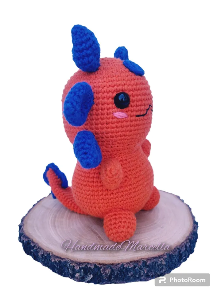 Axolotl Amigurumi 14 cm – Handmade Crochet Axolotl – Soft Animal Toy – Natural Cotton – Cute Amphibian Gift – By HandmadeMarcella