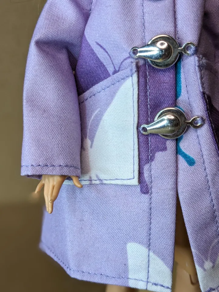 Handmade purple raincoat for 10.5-inch female dolls (MH, EAH)
