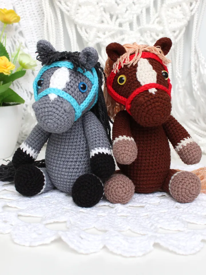 Horse crochet pattern pdf Amigurumi toy horse Farm Animal toy