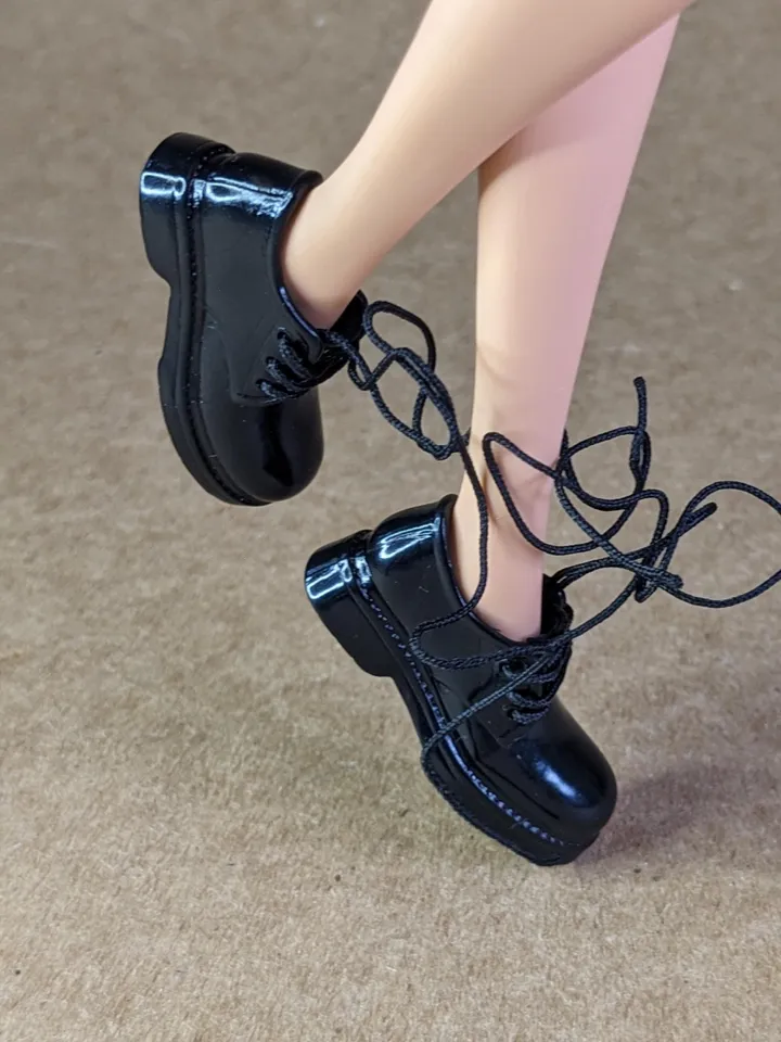 Black school lace-up boots for 11 inch female dolls (MH g1, g2, g3 or EAH)