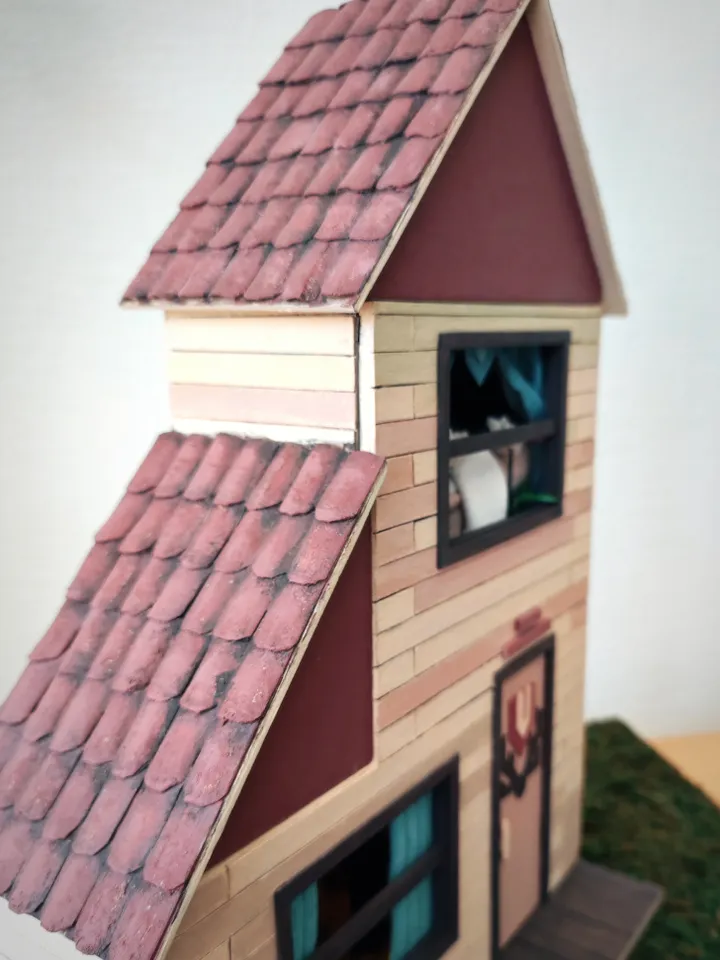 Miniature Roombox Diorama of Deer House scale 1/24