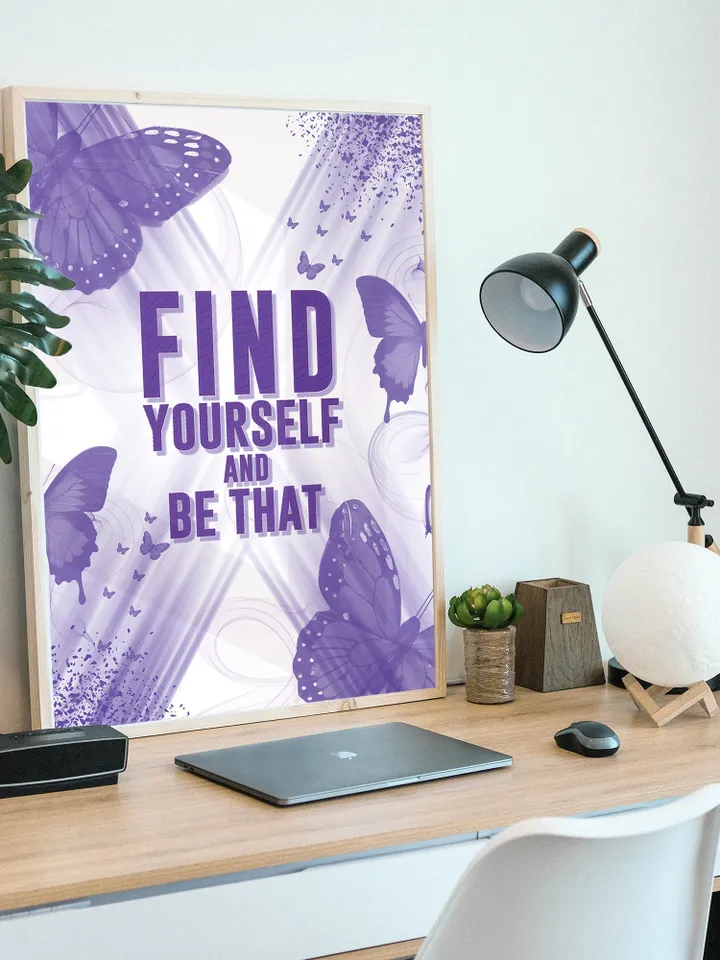 Find Yourself and Be That Printable Wall art, Motivational Quotes, Watercolor print abstract, Butterfly print, Inspirational Quotes Posters