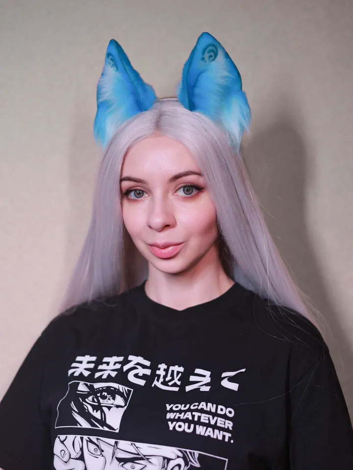 Hydro Genshin Impact faux fur cat ears on headband