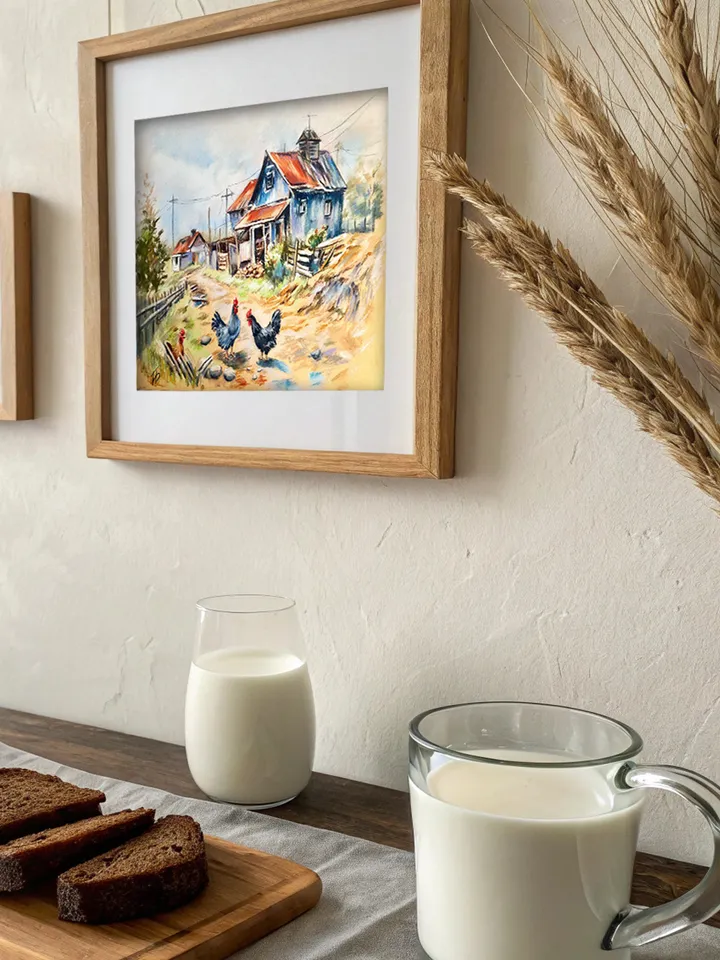 Original Pastel Rooster Painting – 12x16 inch Farmhouse Wall Art by IrenFfantasyArt