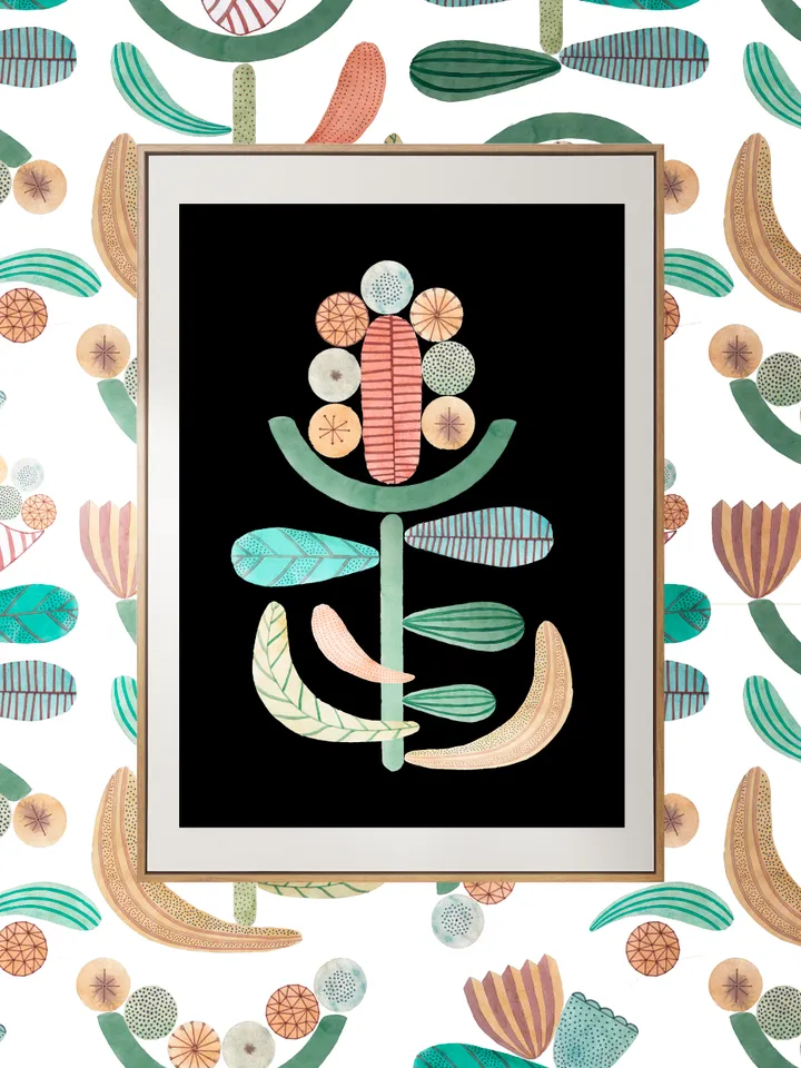 Illustration Watercolor Geometry Plant Art print