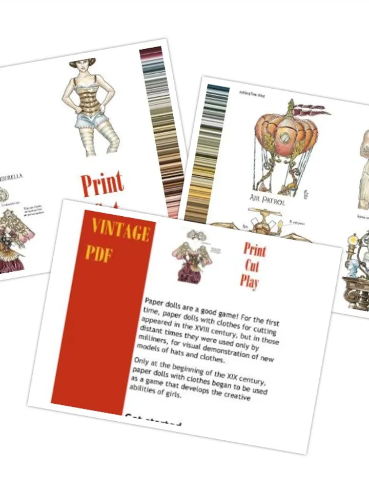 Paper Doll Steampunk Style Digital Download PDF
