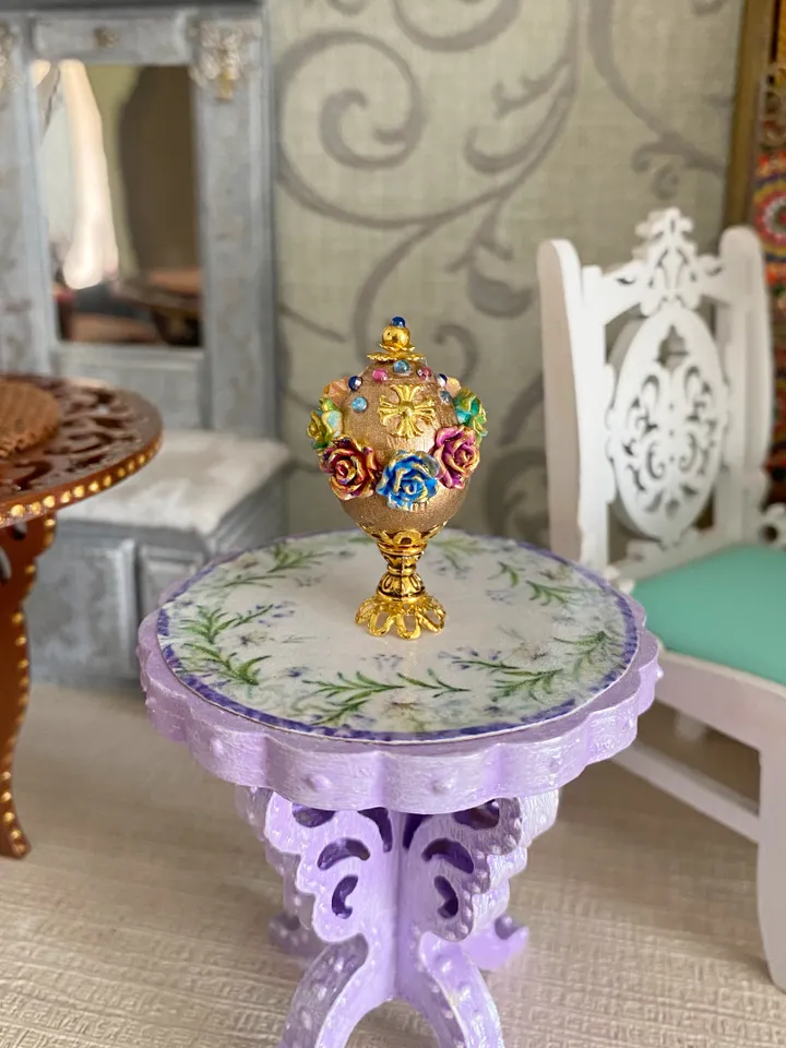 Faberge egg. Easter Egg. Miniature. 1:12.