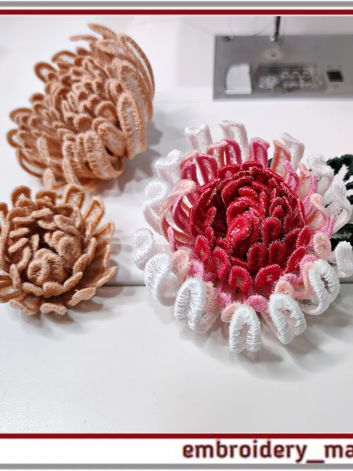 Set of designs Chrysanthemum flower Embroidery in the hoop from Embroidery Manavi 05